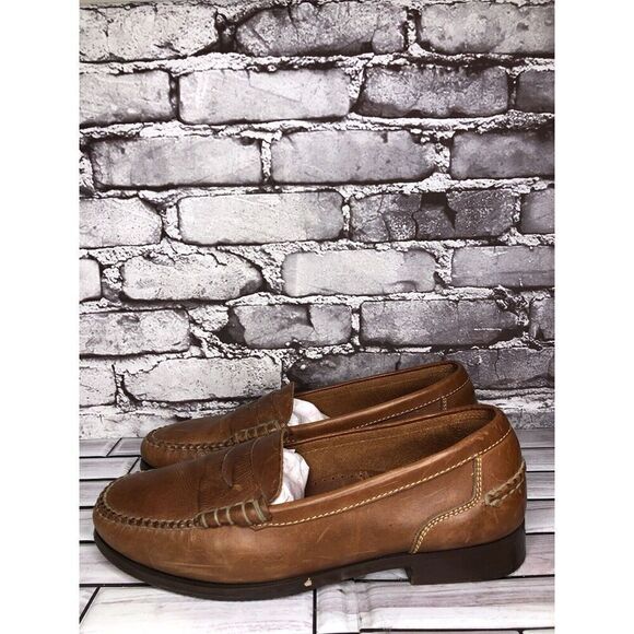 Kirkland Signature Brown Leather Penny Loafers Moc Toe Slip On Shoes Men Sz 10D - Picture 9 of 16